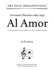 OBRADORS: Al Amor (transposed to D minor)