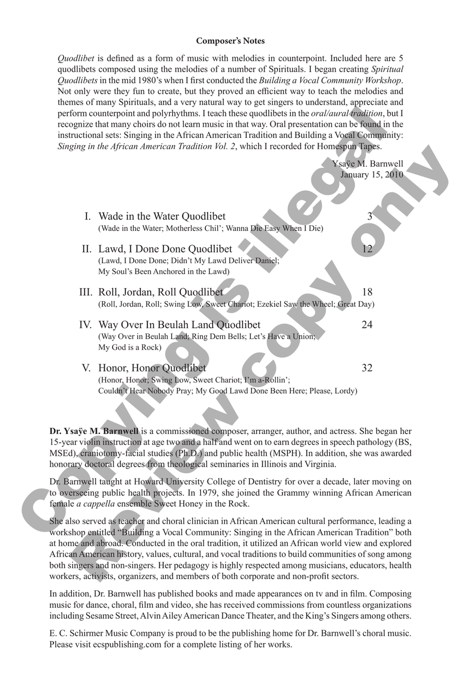 Spiritual Quodlibets I-V (Choral Score) 4-Part - Sheet Music page 2