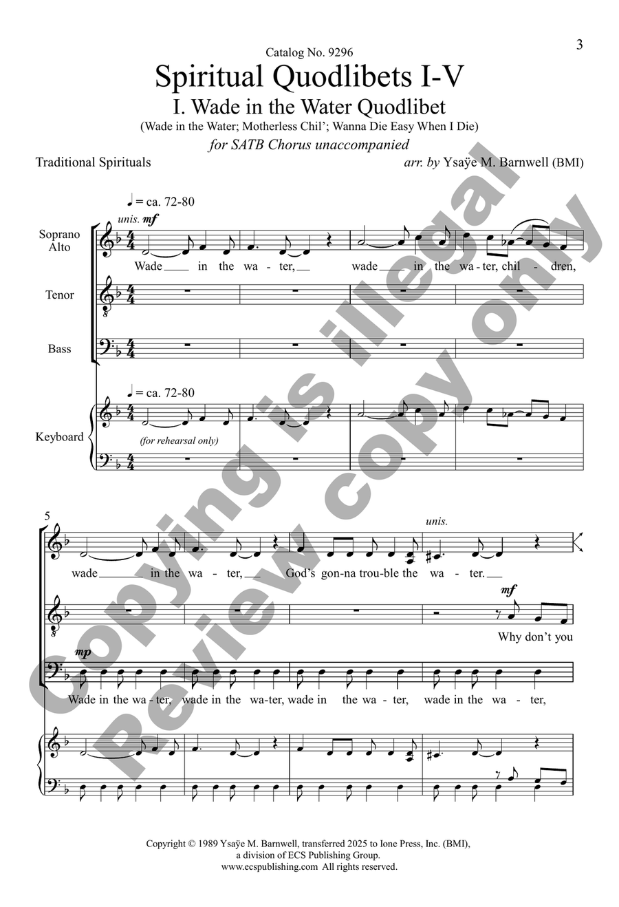 Spiritual Quodlibets I-V (Choral Score) 4-Part - Sheet Music page 3
