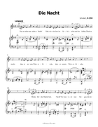 Die Nacht, by Schubert, D.358, in F Major Piano, Vocal scores gallery preview page 3
