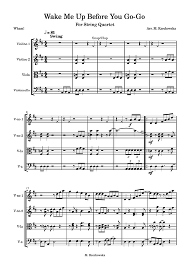 Wake Me Up Before You Go-Go (arr. MR)
