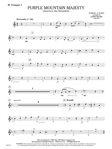 Purple Mountain Majesty (America, The Beautiful): B-flat Trumpet 1