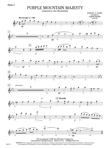 Purple Mountain Majesty (America, The Beautiful): Flute 1