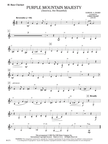 Purple Mountain Majesty (America, The Beautiful): B-flat Bass Clarinet