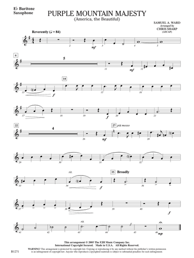 Purple Mountain Majesty (America, The Beautiful): E-flat Baritone Saxophone