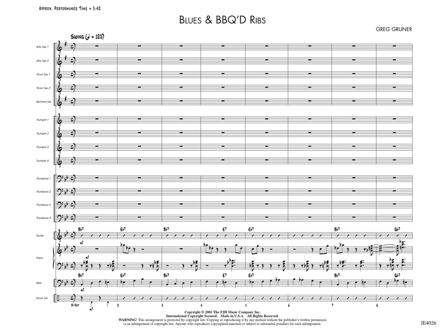 Blues & BBQ'D Ribs: Score Jazz Ensemble - Digital Sheet Music page 3
