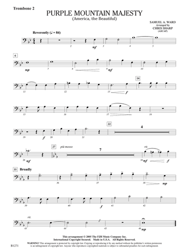 Purple Mountain Majesty (America, The Beautiful): Trombone 2