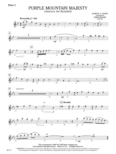 Purple Mountain Majesty (America, The Beautiful): Flute 2