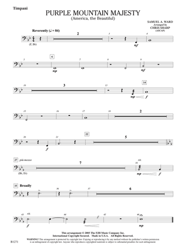 Purple Mountain Majesty (America, The Beautiful): Timpani
