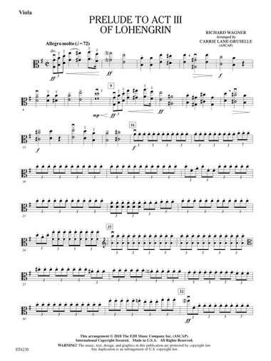 Prelude to Act III of Lohengrin: Viola