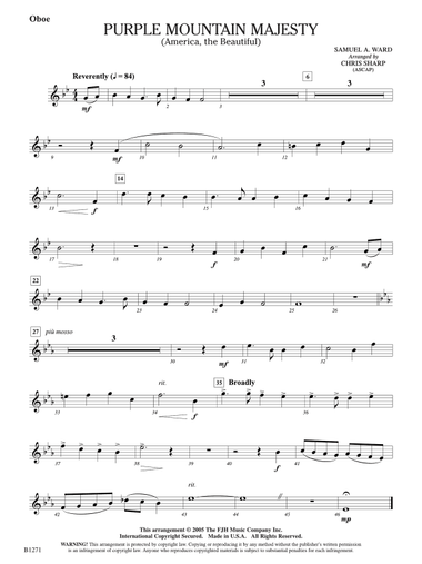 Purple Mountain Majesty (America, The Beautiful): Oboe