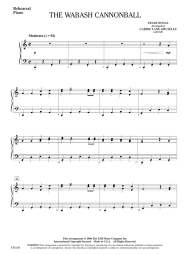 The Wabash Cannonball: Rehearsal Piano