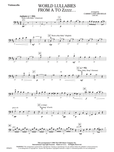 World Lullabies from A to Zzzzz...: Violoncello
