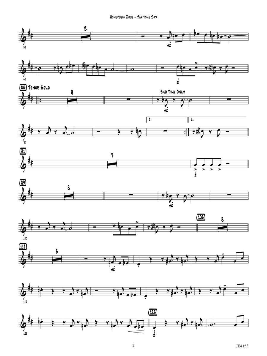 Honeydew Dude: Baritone Sax Baritone Saxophone - Digital Sheet Music page 2