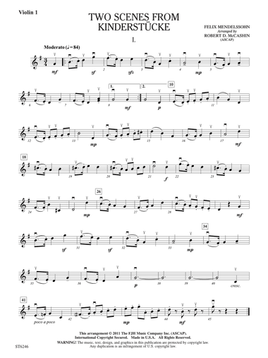 Two Scenes from Kinderstucke: Violin 1
