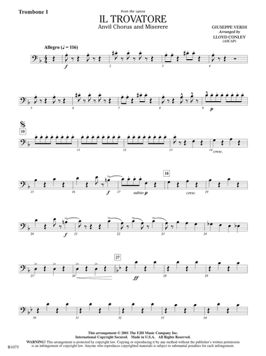 Il Trovatore (Anvil Chorus and Miserere): Trombone 1