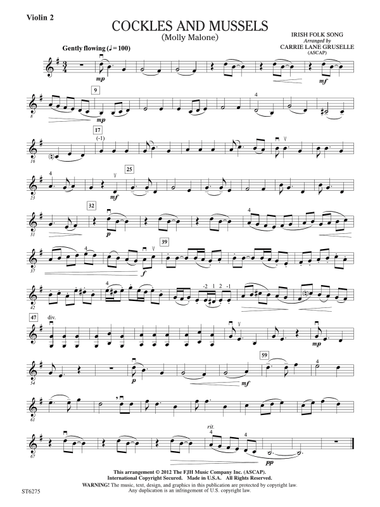 Cockles and Mussels (Molly Malone): Violin 2