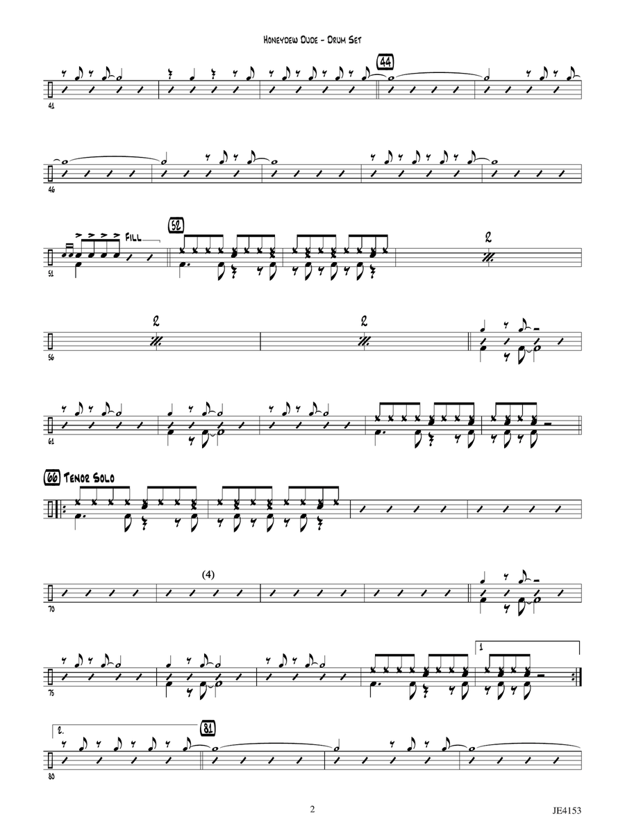 Honeydew Dude: Drum Set Drum Set - Digital Sheet Music page 2