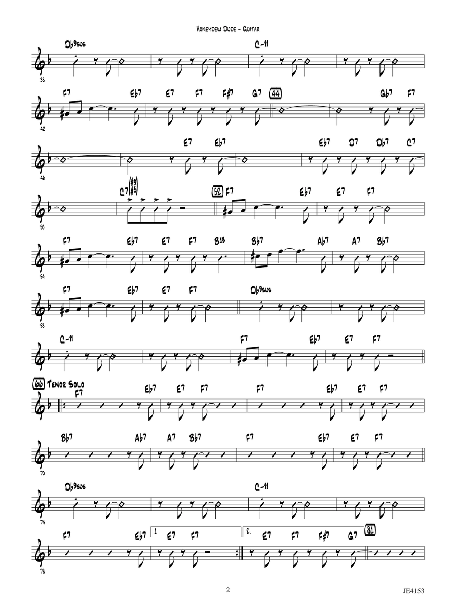 Honeydew Dude: Guitar Electric Guitar - Digital Sheet Music page 2