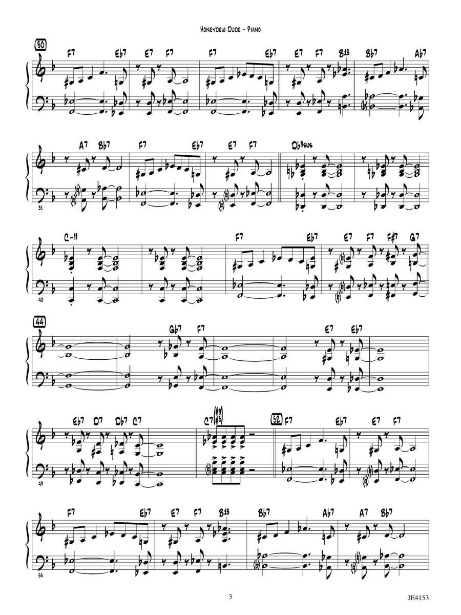 Honeydew Dude: Piano Piano Solo - Digital Sheet Music page 3