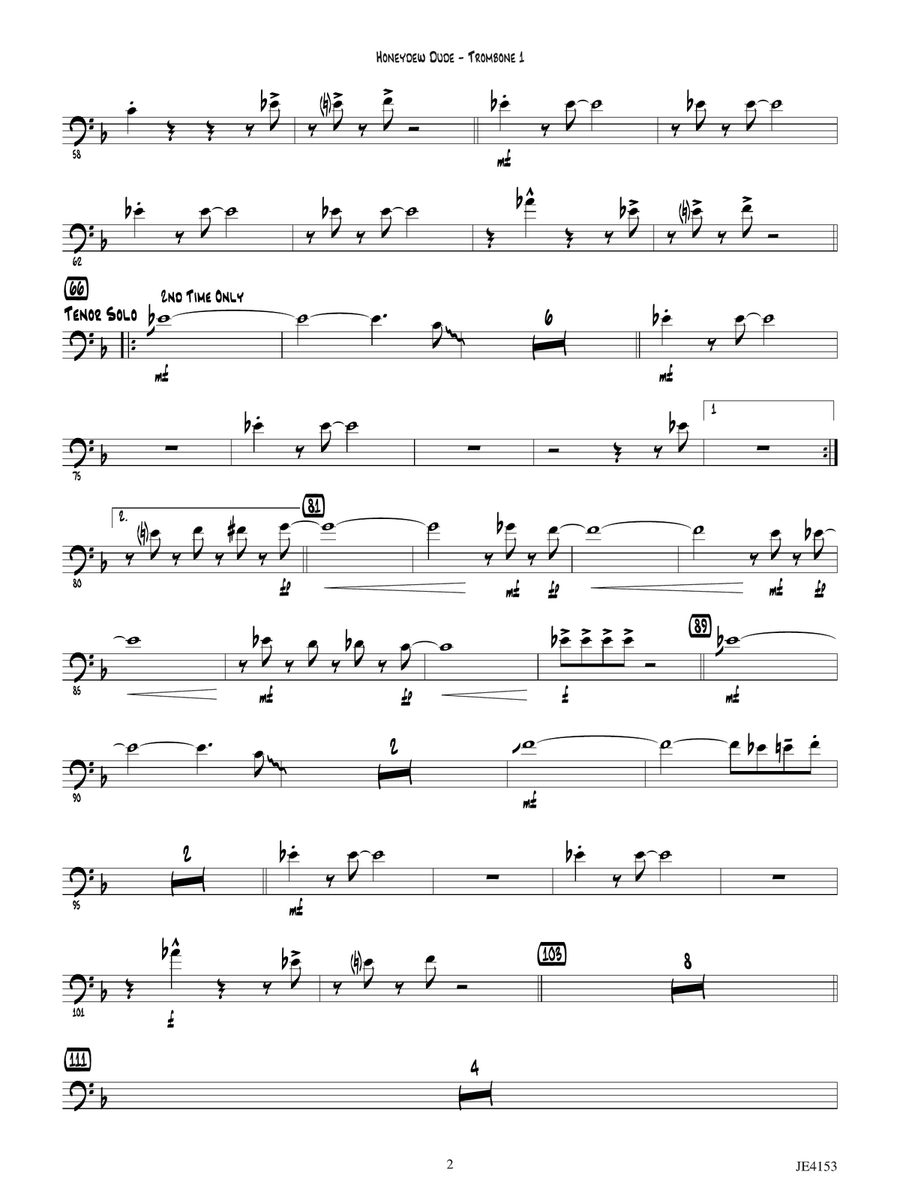 Honeydew Dude: Trombone 1 Trombone - Digital Sheet Music page 2