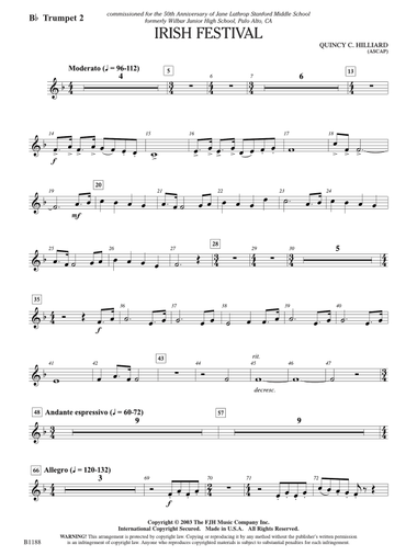 Irish Festival: B-flat Trumpet 2