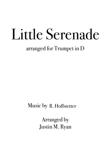 Little Serenade arranged for Trumpet in D
