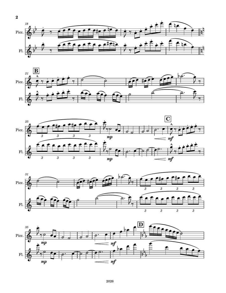Tweeting Birds by Eric Bingham-Kumpf Woodwind Duet - Digital Sheet Music page 2