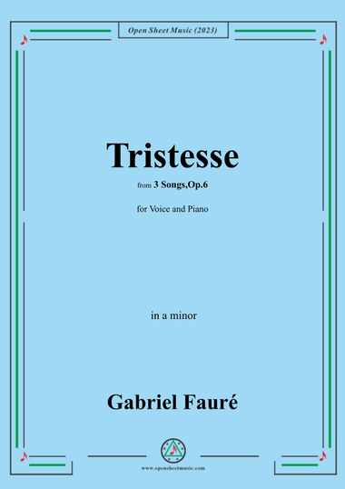 G. Fauré-Tristesse,in a minor