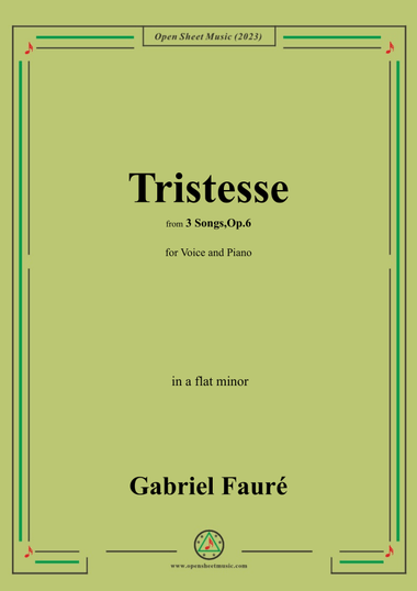 G. Fauré-Tristesse,in a flat minor