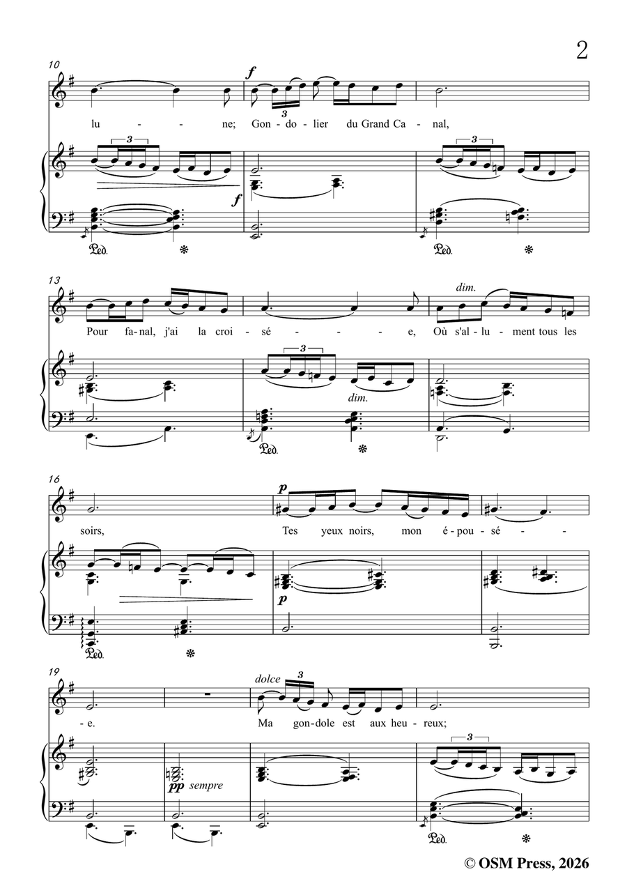 G. Fauré-Barcarolle,in e minor by Gabriel Faure Piano, Vocal - Digital Sheet Music page 3