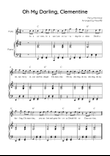 Oh My Darling, Clementine - Flute & Piano in C With Chords & Lyric - Easy