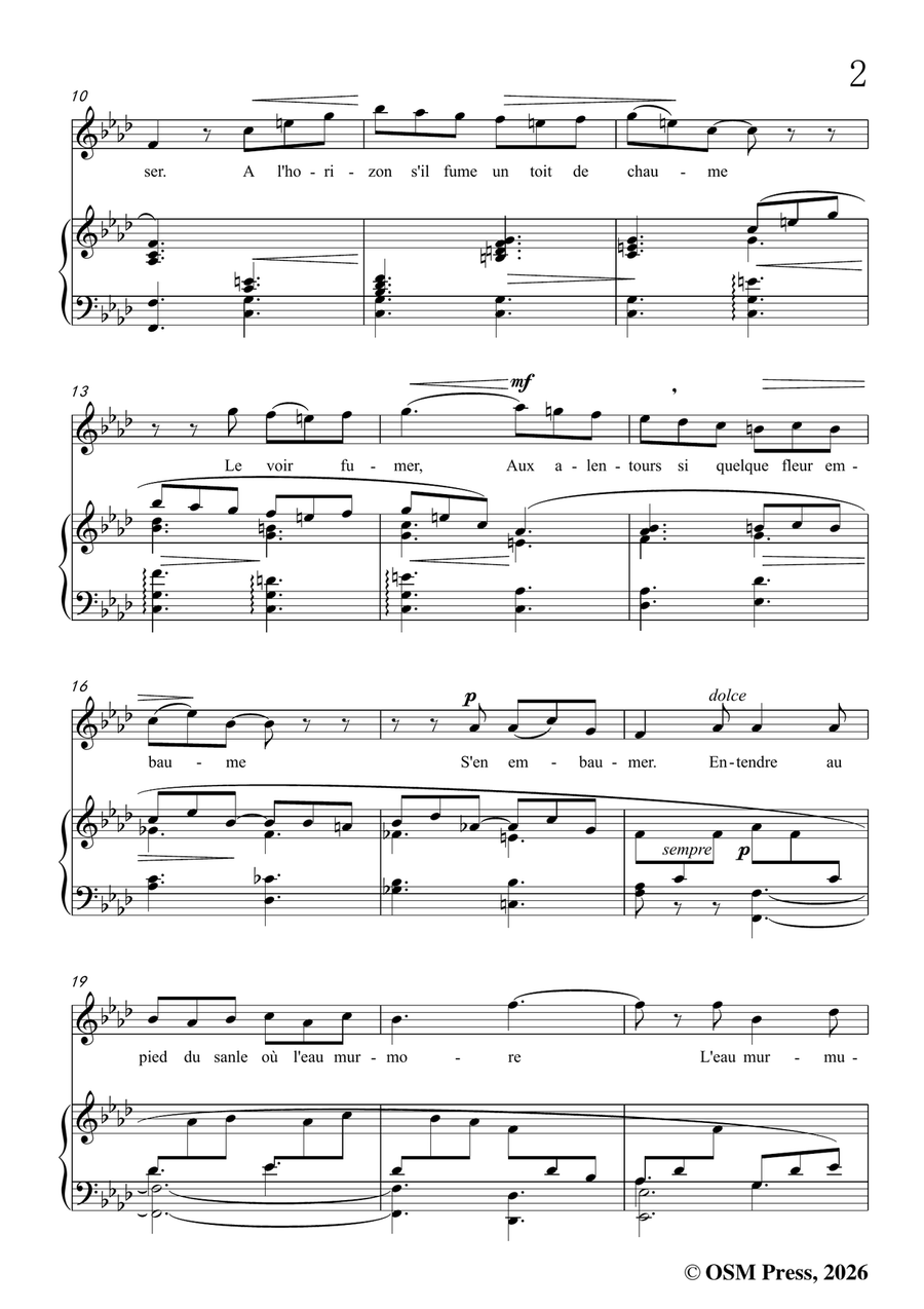 G. Fauré-Au bord de l'eau,in f minor by Gabriel Faure Piano, Vocal - Digital Sheet Music page 3