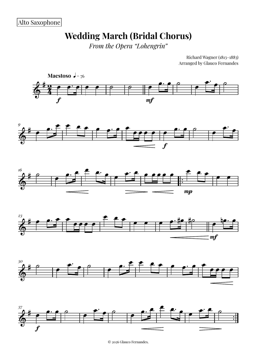 Wedding March (Bridal Chorus) by Richard Wagner Woodwind Trio - Digital Sheet Music page 4
