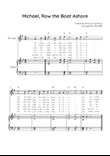 Michael, Row the Boat Ashore - Alto Sax & Piano in Bb With Chords & Lyric - Easy