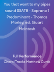 You that wont to my pipes sound SSATB - Soprano 1 Predominant - Thomas Morley, ed. Stuart McIntosh
