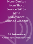 Nunc Dimittis from Short Service SATB - Alto 1 Predominant - Orlando Gibbons