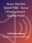 Nunc Dimittis SSAATTBB - Tenor 1 Predominant - Gustav Holst