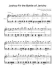 Joshua Fit the Battle of Jericho - Piano in Dm With Chords & Lyric - Easy