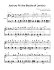Joshua Fit the Battle of Jericho - Piano in Em With Chords & Lyric - Easy