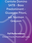 Cantate Domino SATB - Bass Predominant - Giuseppe Pitoni, ed. Norman Greyson