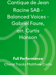 Cantique de Jean Racine SAB - Balanced Voices - Gabriel Faure, arr. Curtis Hanson