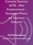 Cantate Domino SATB - Alto Predominant - Giuseppe Pitoni, ed. Norman Greyson