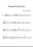Happy Birthday to you - Flute in Bb With Chords - Easy
