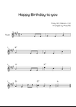 Happy Birthday to you - Flute in A With Chords - Easy