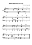 Happy Birthday to you - Piano in A With Chords - Advanced