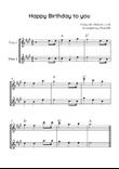 Happy Birthday to you - Flute Duet in A With Chords - Easy