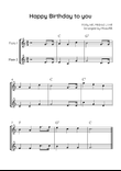 Happy Birthday to you - Flute Duet in C With Chords - Easy