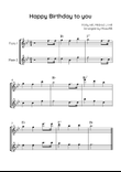 Happy Birthday to you - Flute Duet in Bb With Chords - Easy