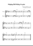 Happy Birthday to you - Flute Duet in D With Chords - Easy